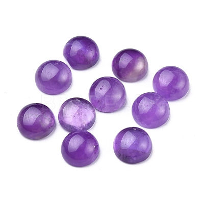 Natural Amethyst Cabochons G-P393-R56-8MM-A-1