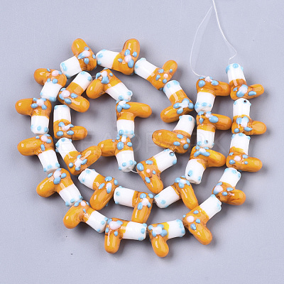 Handmade Lampwork Beads Strands LAMP-R142-04G-1