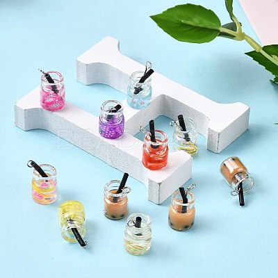 Glass Bottle Pendants X-GLAA-S181-04-1