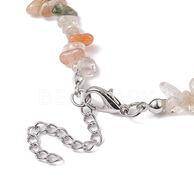 Natural Rutilated Quartz Chip Beaded Necklace NJEW-JN04615-10-1