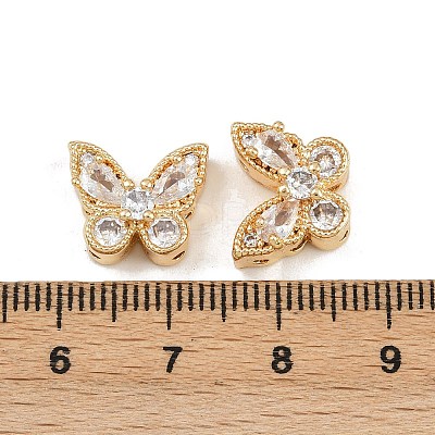 Brass Micro Pave Cubic Zirconia Multi-Strand Butterfly Links KK-K407-29G-01-1