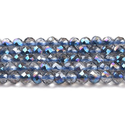 Transparent Electroplate Glass Beads Strands GLAA-H021-01B-HP01-1
