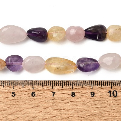Natural Amethyst & Heated Citrine & Rose Quartz Beads Strands GG-CBA76A0-01-1