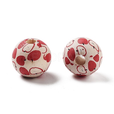 Fruit Theme Wood European Beads WOOD-M011-01E-1