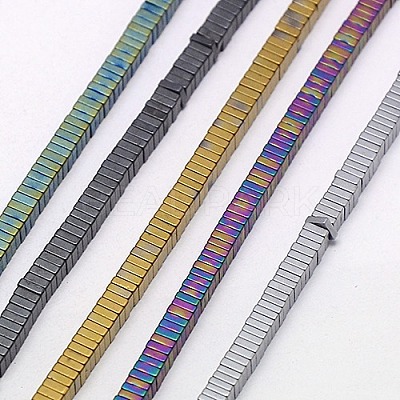 Electroplate Non-magnetic Synthetic Hematite Heishi Beads Strands G-J171B-4x4mm-M-1