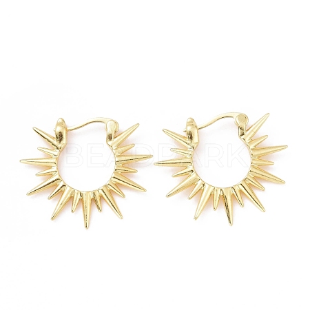 Rack Plating Brass Sun Hoop Earrings for Women KK-E033-05G-1