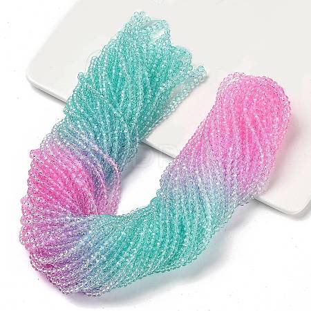 Transparent Painted Glass Beads Strands DGLA-A034-T4mm-A10-1