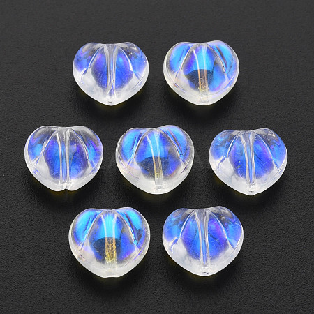 Electroplate Transparent Glass Beads GLAA-T022-24-B01-1