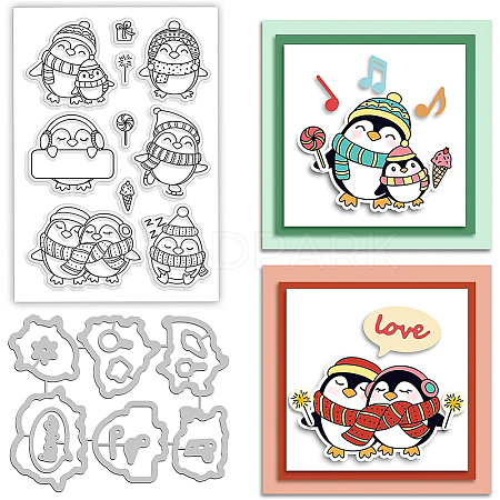 PVC Plastic Stamps & Carbon Steel Cutting Dies Stencils DIY-BC0005-73-1