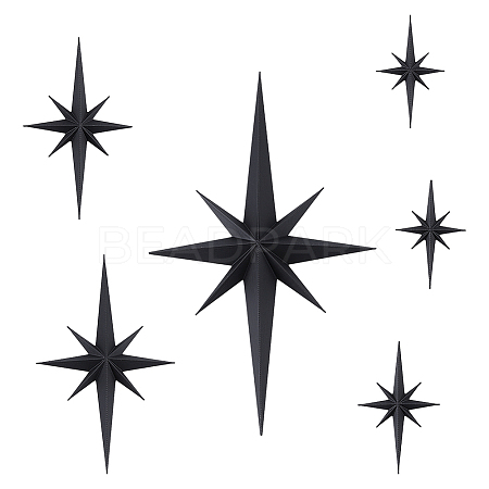 6Pcs Plastic Self Adhesive Wall Stickers DIY-WR0005-34C-1