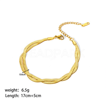 European Style 304 Stainless Steel Snake Chains Bracelet for Women LS-HM2215-14-1