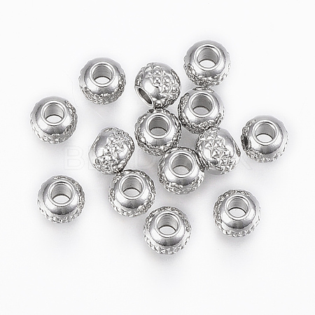 Tarnish Resistant 201 Stainless Steel Waffle Beads X-STAS-G154-37-6mm-1
