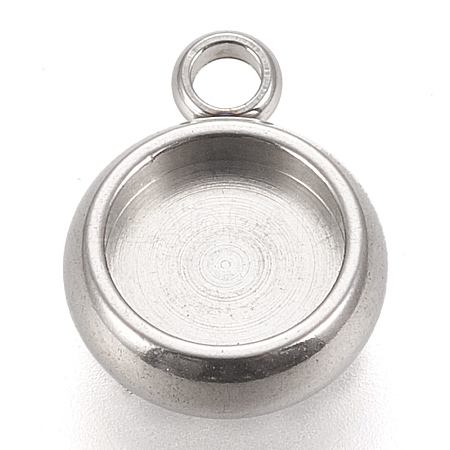 Non-Tarnish 304 Stainless Steel Pendant Cabochon Settings X-STAS-K202-03B-P-1