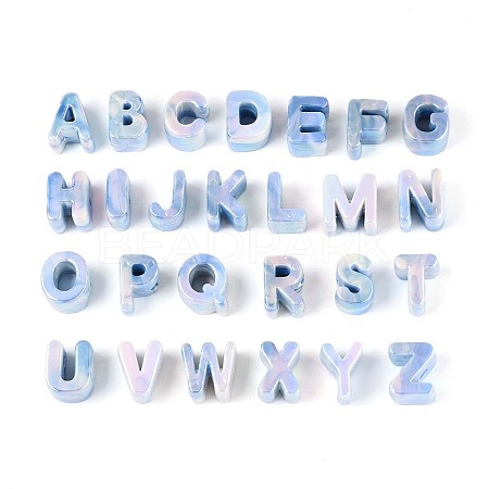 Rainbow Iridescent Opaque Acrylic Beads OACR-P010-22B-01-1