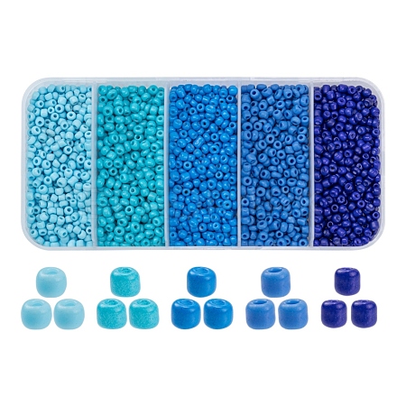 1900Pcs 5 Colors Baking Paint Glass Seed Beads SEED-YW0001-76C-1