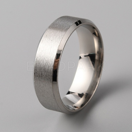 201 Stainless Steel Plain Band Ring for Men Women RJEW-WH0010-06I-MP-1