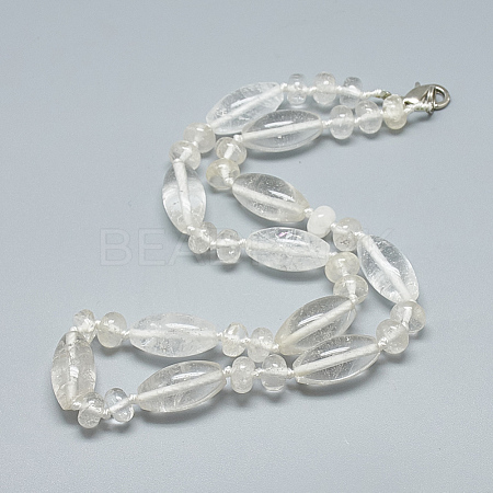 Natural Quartz Crystal Beaded Necklaces NJEW-S388-08-1