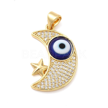 Rack Plating Brass Micro Pave Clear Cubic Zirconia Pendants LAMP-A153-01G-07-1