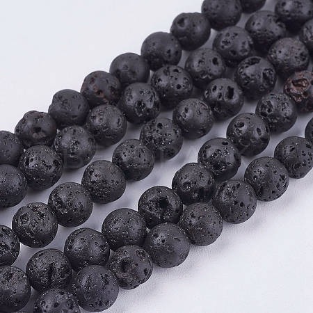 Natural Lava Rock Bead Strands LS-G-R193-18-6mm-1
