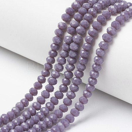 Opaque Solid Color Glass Beads Strands EGLA-A034-P4mm-D11-1