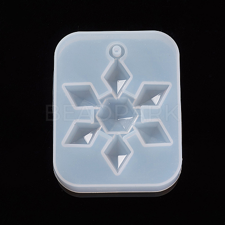 Christmas Snowflake Resin Casting Silicone Pendant Molds X-DIY-WH0162-56-1