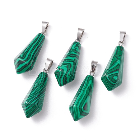 Synthetic Malachite Pointed Pendants G-I314-02P-12-1