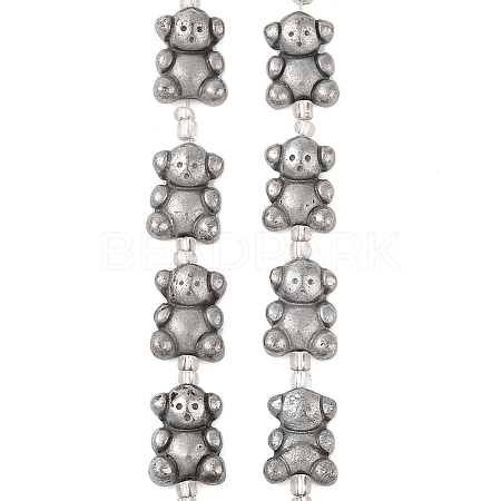 Electroplated Natural Pyrite Beads Strands G-Q187-02C-1