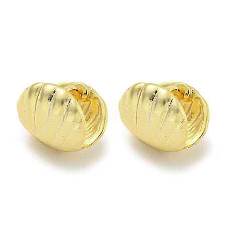 Shell Shape Brass Hoop Earrings EJEW-L211-011H-G-1