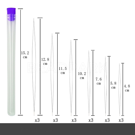 Iron Collapsible Big Eye Beading Needles SENE-PW0020-01P-1