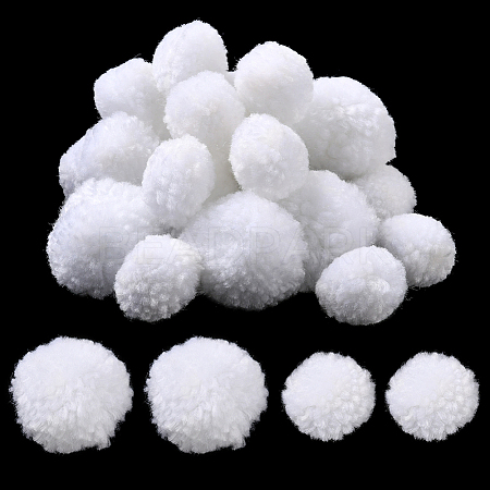 24Pcs 2 Styles Wool Soft Pompom Ball DIY-SC0031-39-1