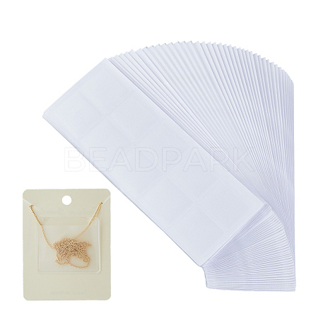 10 Pockets Frosted PVC Necklace Chain Adhesive Pouches CON-WH0088-89-1