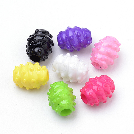Bumpy Opaque Acrylic Large Hole Beads SACR-Q190-03-1