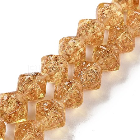 Handmade Gold Sand Lampwork Beads LAMP-Q036-04A-1