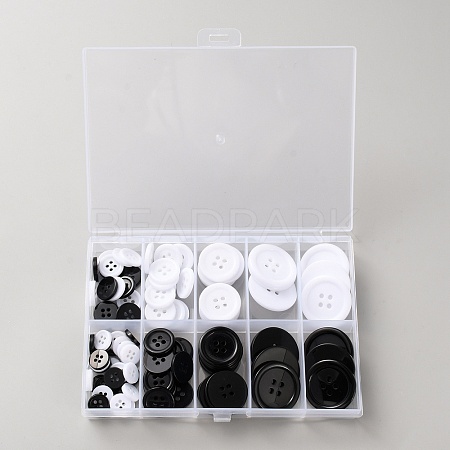 100Pcs 2-Hole Resin Buttons BUTT-WH20005-08A-1