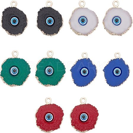 Druzy Resin Pendants RESI-FH0001-16LG-1