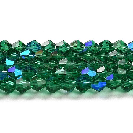 Transparent Electroplate Glass Beads Strands GLAA-F029-4mm-D10-1