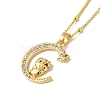 Brass Micro Pave Clear Cubic Zirconia Pendants Necklaces NJEW-K269-05G-11-1