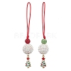 Christmas Tree Alloy Enamel with Rhinestone Pendant Decorations HJEW-JM02097-1