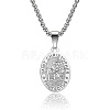 Saint Christopher Pendant Men's Stainless Steel Necklace Titanium Steel Men's Jewelry. EO9724-2-1