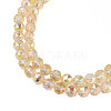 Electroplate Transparent Glass Beads Strands EGLA-N002-34B-C07-3