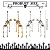 FIBLOOM 2 Pairs 2 Colors Alloy Skeleton Skull  Dangle Stud Earrings for Halloween EJEW-FI0001-11-2
