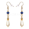 Teardrop Glass Pearl Beads Dangle Earrings with Glass Beads EJEW-JE04619-4