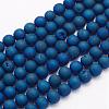 Electroplate Natural Druzy Agate Beads Strands G-G708-6mm-03-1