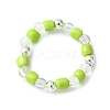 5Pcs 5 Colors Acrylic & Glass Seed Beaded Stretch Rings Set RJEW-JR00594-S-4