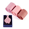 3 Rolls 3 Colors Wrinkle Polyester Ribbon OCOR-TA0002-98B-2