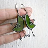 Bird Alloy Resin Dangle Earrings FS-WG8BC40-01-3