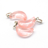Moon Cherry Quartz Glass Pendants G-Q369-02-2