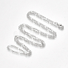 Brass Coated Iron Figaro Chain Necklace Making MAK-T006-03P-1