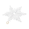 Glass Seed Beaded Snowflake Pendants PALLOY-MZ00890-02-4