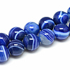 Natural Striped Agate/Banded Agate Bead Strands G-T046-8mm-A02-1